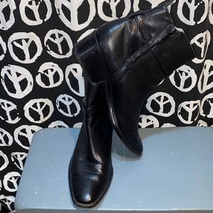 SAM EDELMAN “BRAWLEY” Black Leather Ankle Boots SZ 8